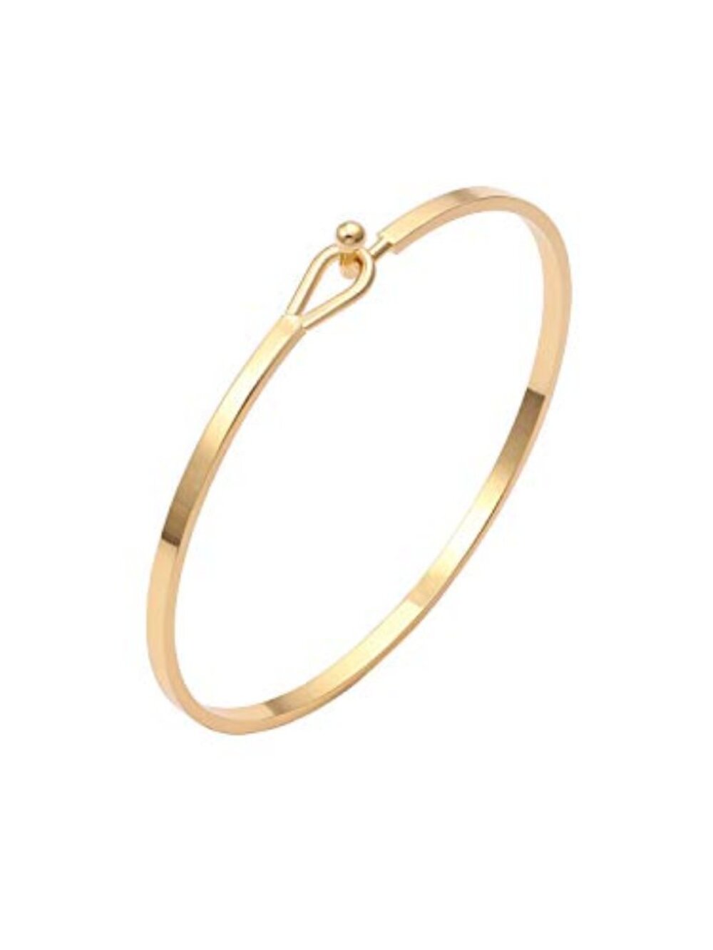Dainty Gold Bar Bracelet for Women‎ Simple Delicate Thin Cuff Bangle Hook